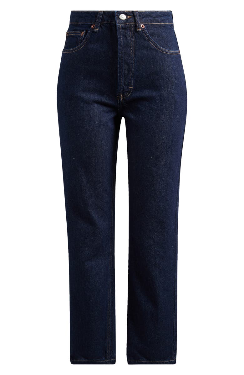 Topshop Kort Straight Leg Jeans, Alternate, color, Medium Blue