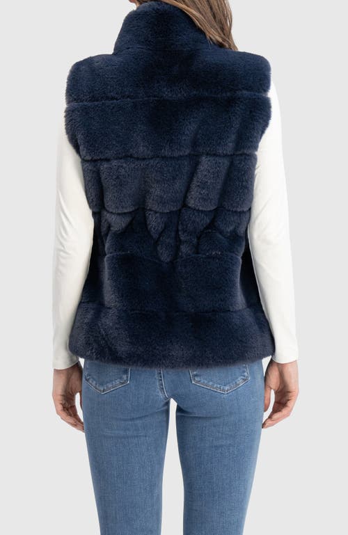 Lyla Grant Fur-free Rex Rabbit (faux Fur) Vest In Blue