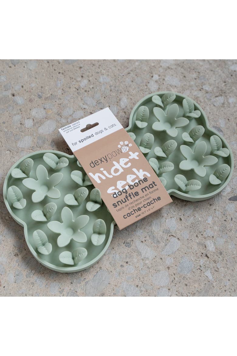 Enrichment Snuffle Mat Sage Green Bone Textured Dog Feeding Pad, Alternate, color, Green