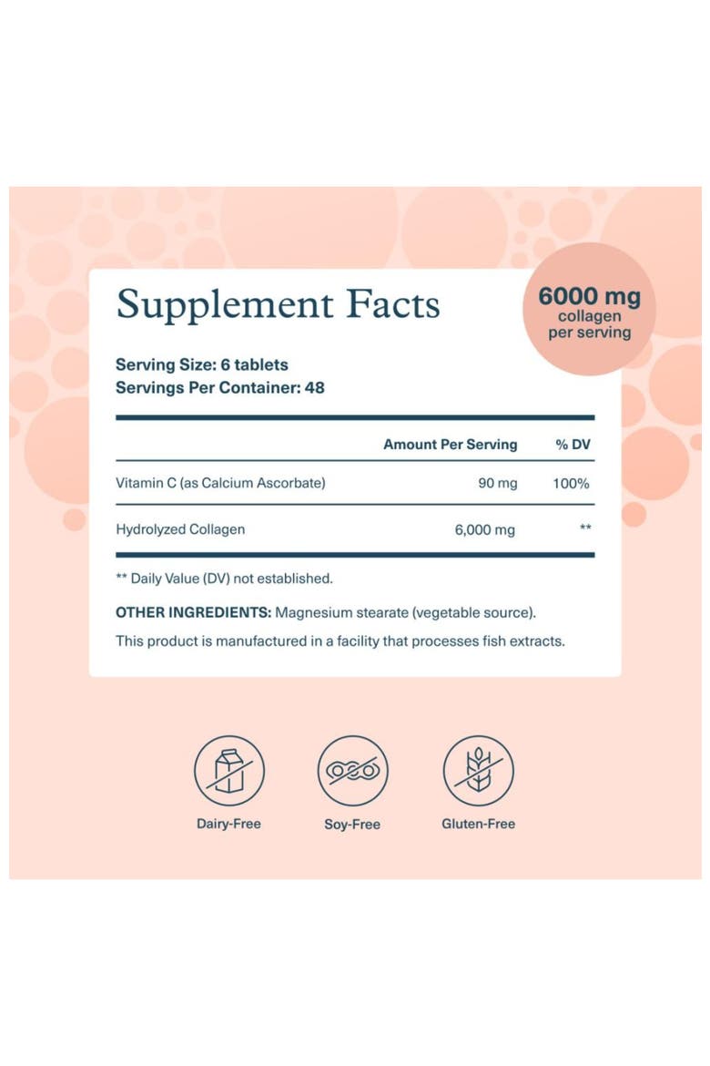 Advanced Collagen 6000 mg with Vitamin C Hair Skin Nails Supplement 290 Tablets, Alternate, color, None