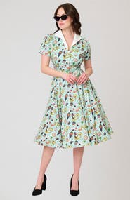 Unique Vintage 1950s Collared Shirt Dress