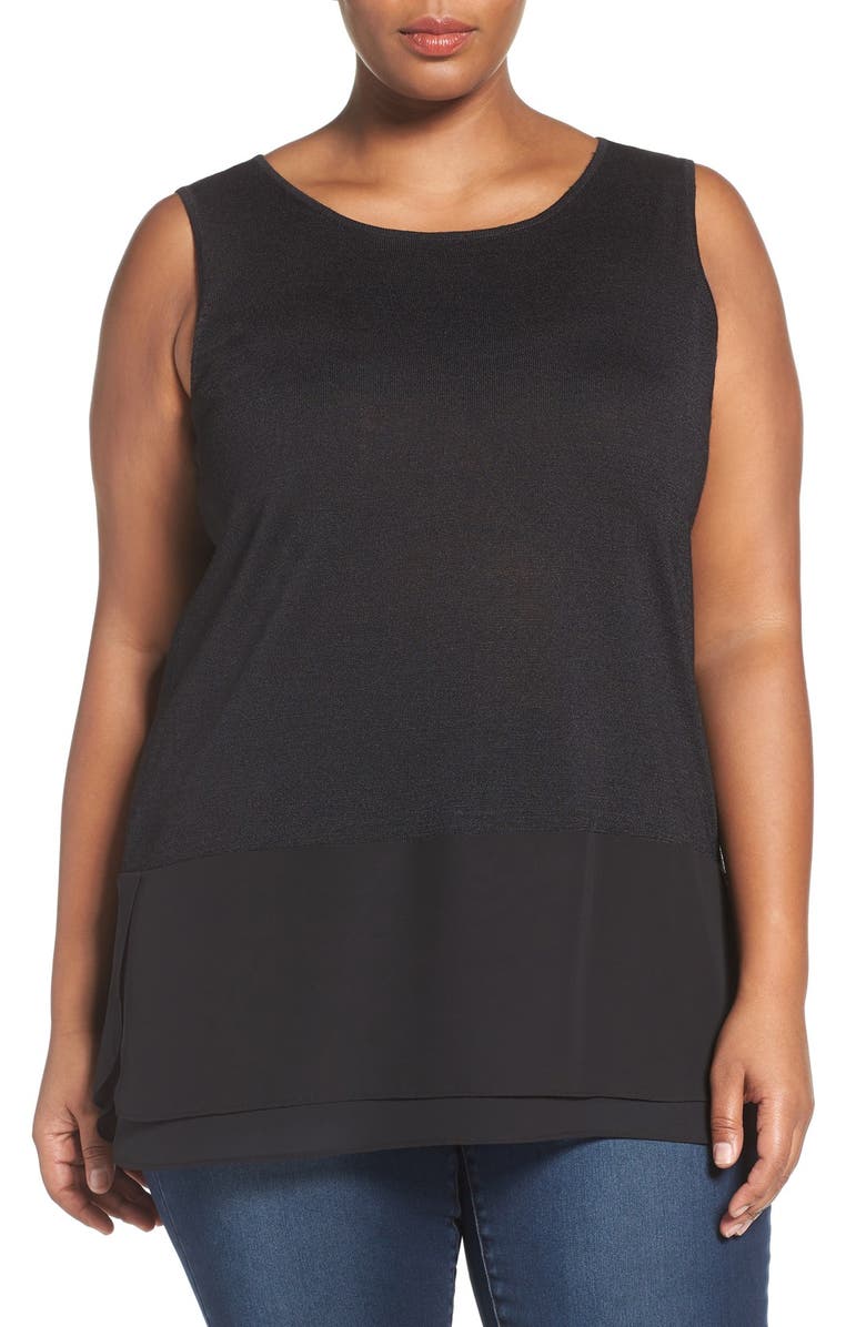 NIC+ZOE Chiffon Trim Tank, Main, color, 