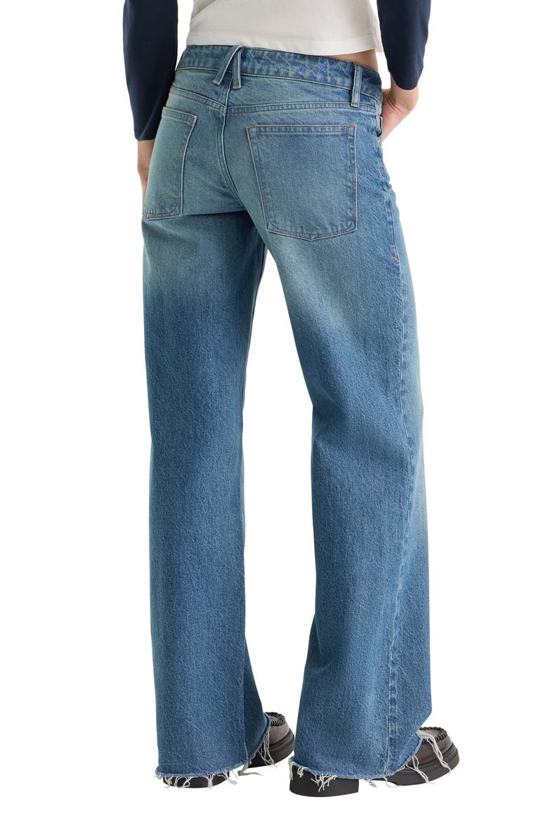 Vintage Low Loose Raw Hem Wide Leg Jeans, Alternate, color, TROUBLED WATER