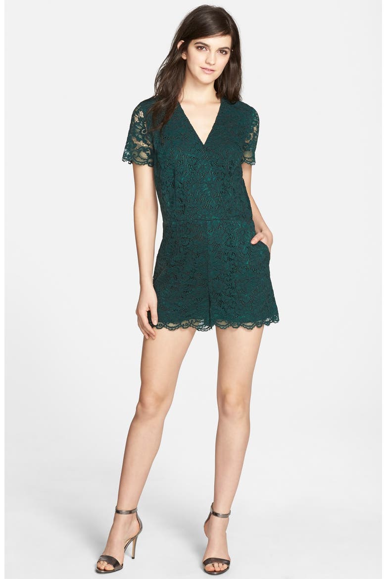 Lace Romper, Main, color, GREEN BOTANICAL
