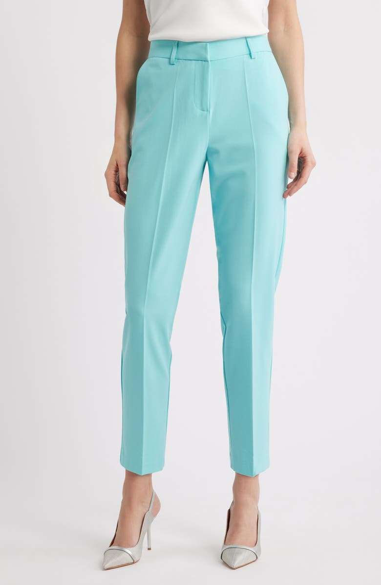 Tahari ASL Classic Straight Leg Pants, Main, color, Turquoise