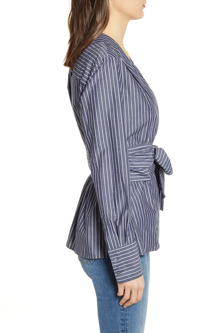Stripe Wrap Top, Alternate, color, COMBO S