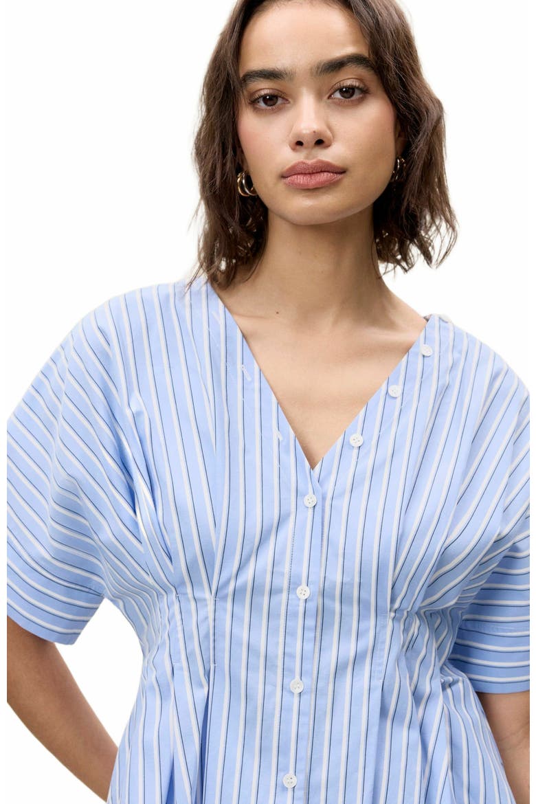 Priya Poplin Top, Alternate, color, BLUE STRIPE COMBO
