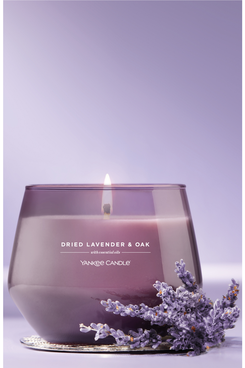 Dried Lavender & Oak Studio Candle with Essential Oils, Set of 2, Alternate, color, Purple