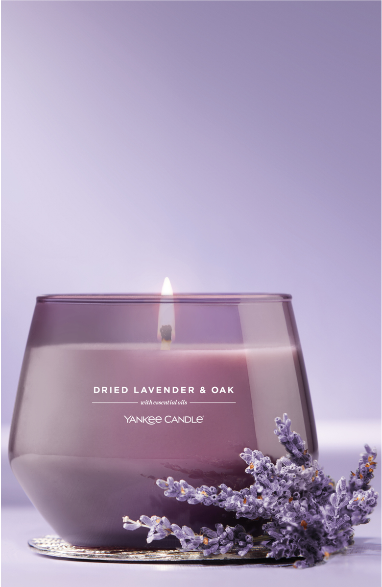 YANKEE CANDLE Dried Lavender & Oak Studio Candle with Essential Oils, Set of 2, Alternate, color, Purple
