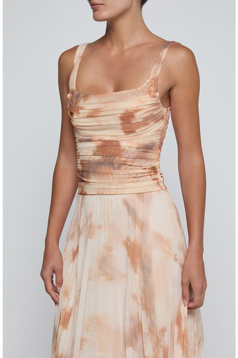 Rashed Ruched Mesh Tank, Alternate, color, FRAPPE MULTI TIE DYE