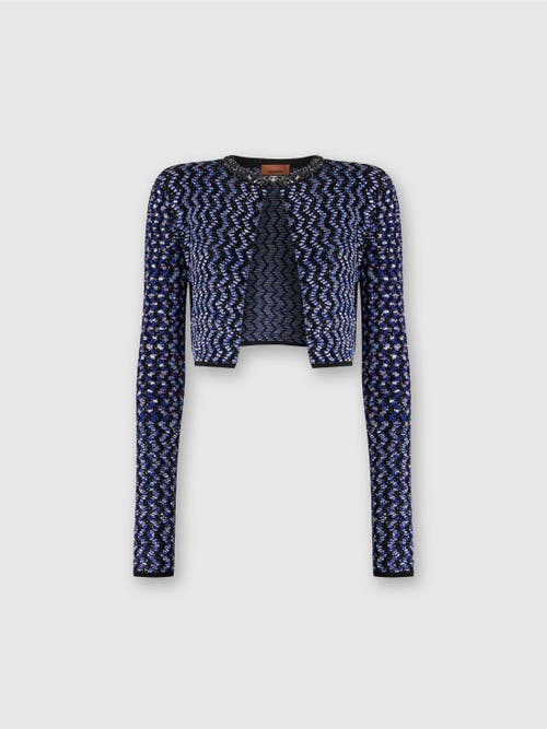 MISSONI MISSONI EMBOSSED ZIG ZAG CARDIGAN WITH SEQUINS