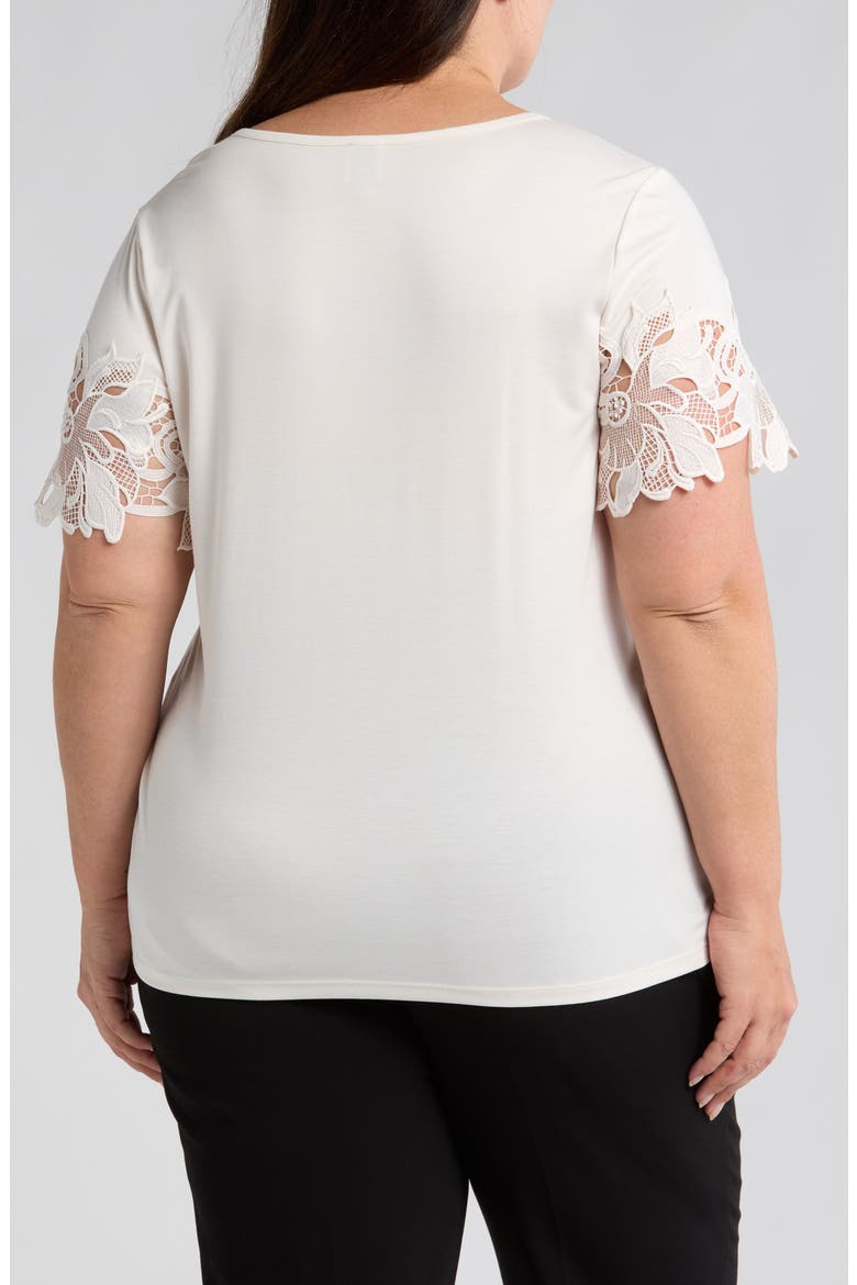 Harmony Lace Appliqué T-Shirt, Alternate, color, WHITE DOVE
