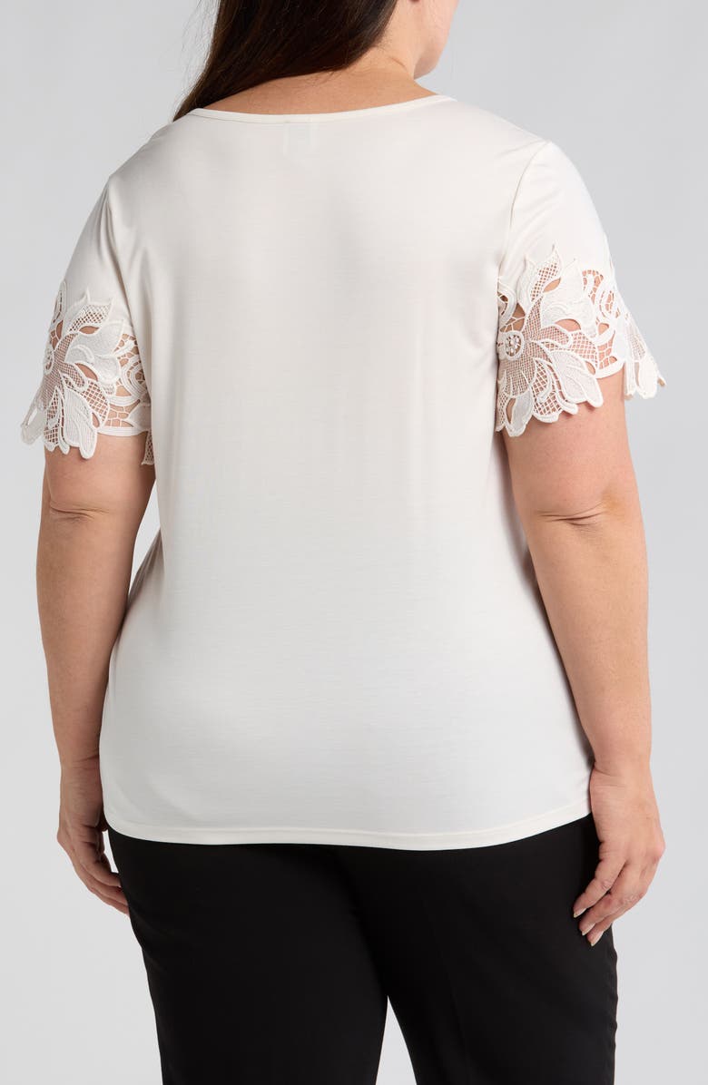 Anne Klein Harmony Lace Appliqué T-Shirt, Alternate, color, 