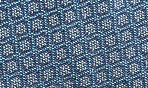 Canali Geometric Silk Tie In Blue