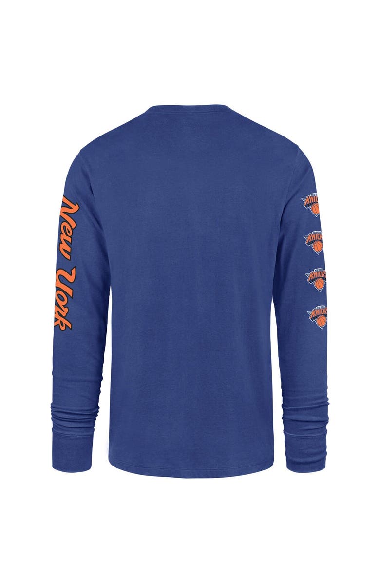 '47 Men's '47 Blue New York Knicks 2023/24 City Edition Triplet Franklin Long Sleeve T-Shirt, Alternate, color,