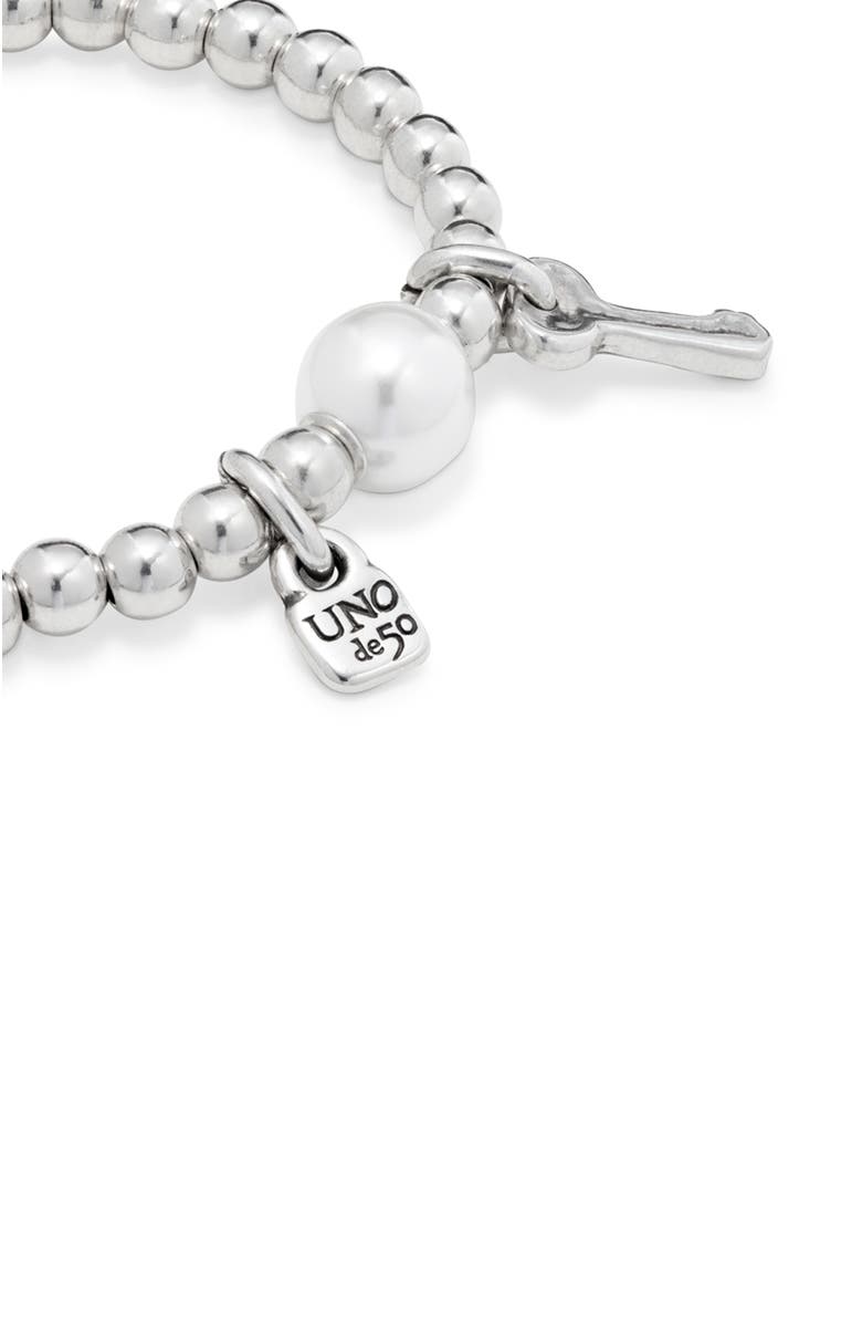 UNODE50 Luna Pearl and Charms Bracelet, Alternate, color, Silver