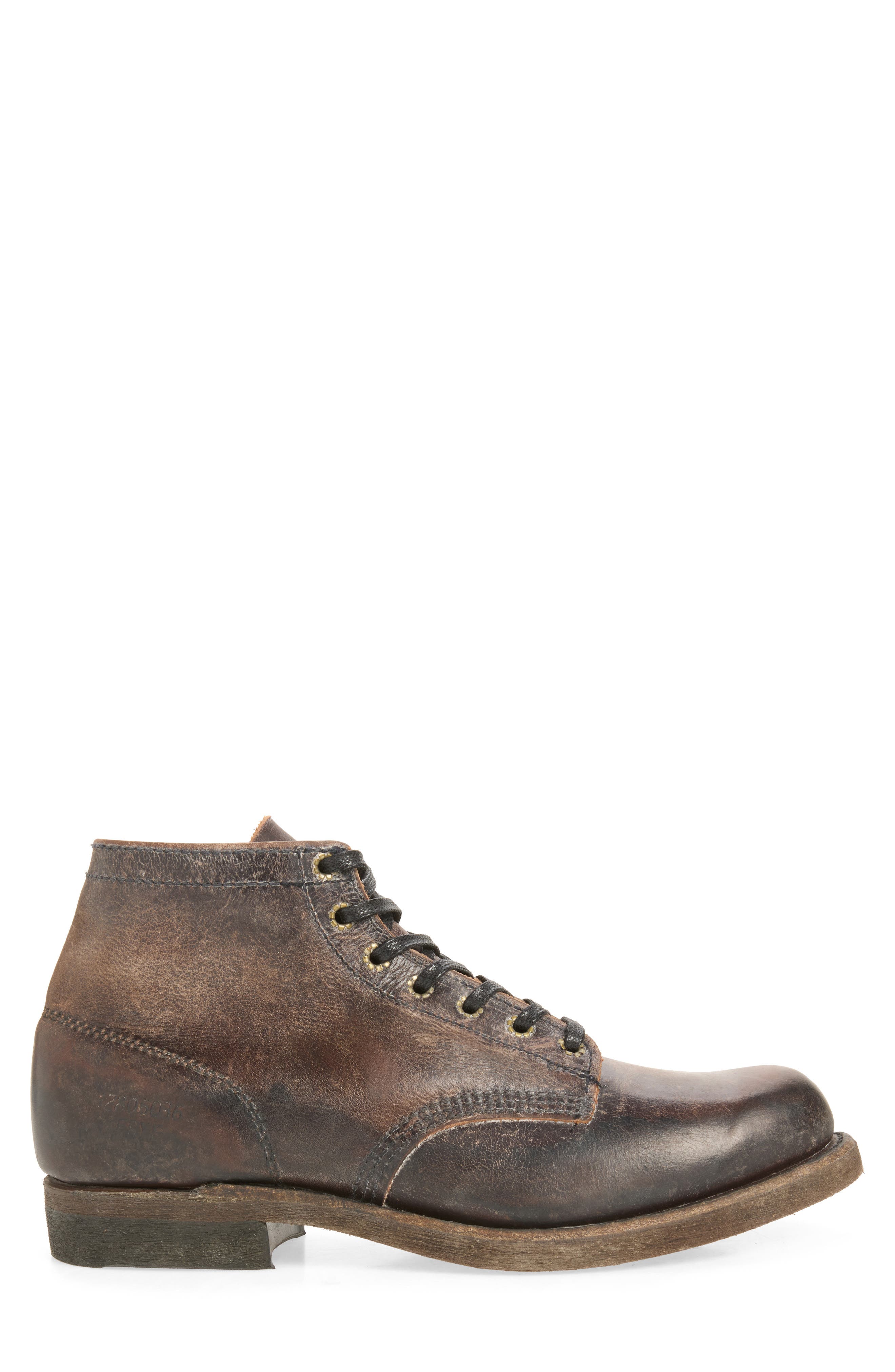 Prison Leather Boot, Alternate, color, DARK BROWN