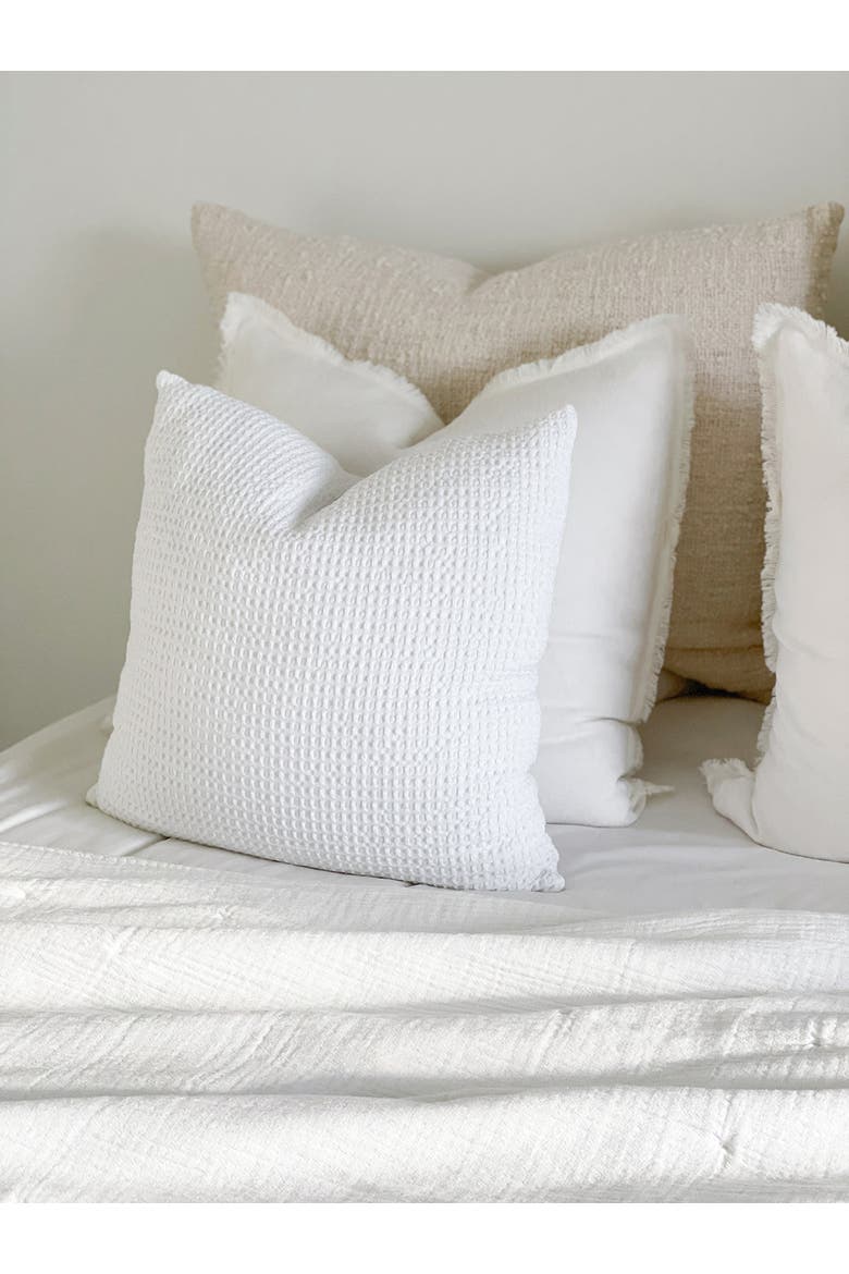 Cool Cotton Waffle Weave Pillow Cover Only, Alternate, color, White