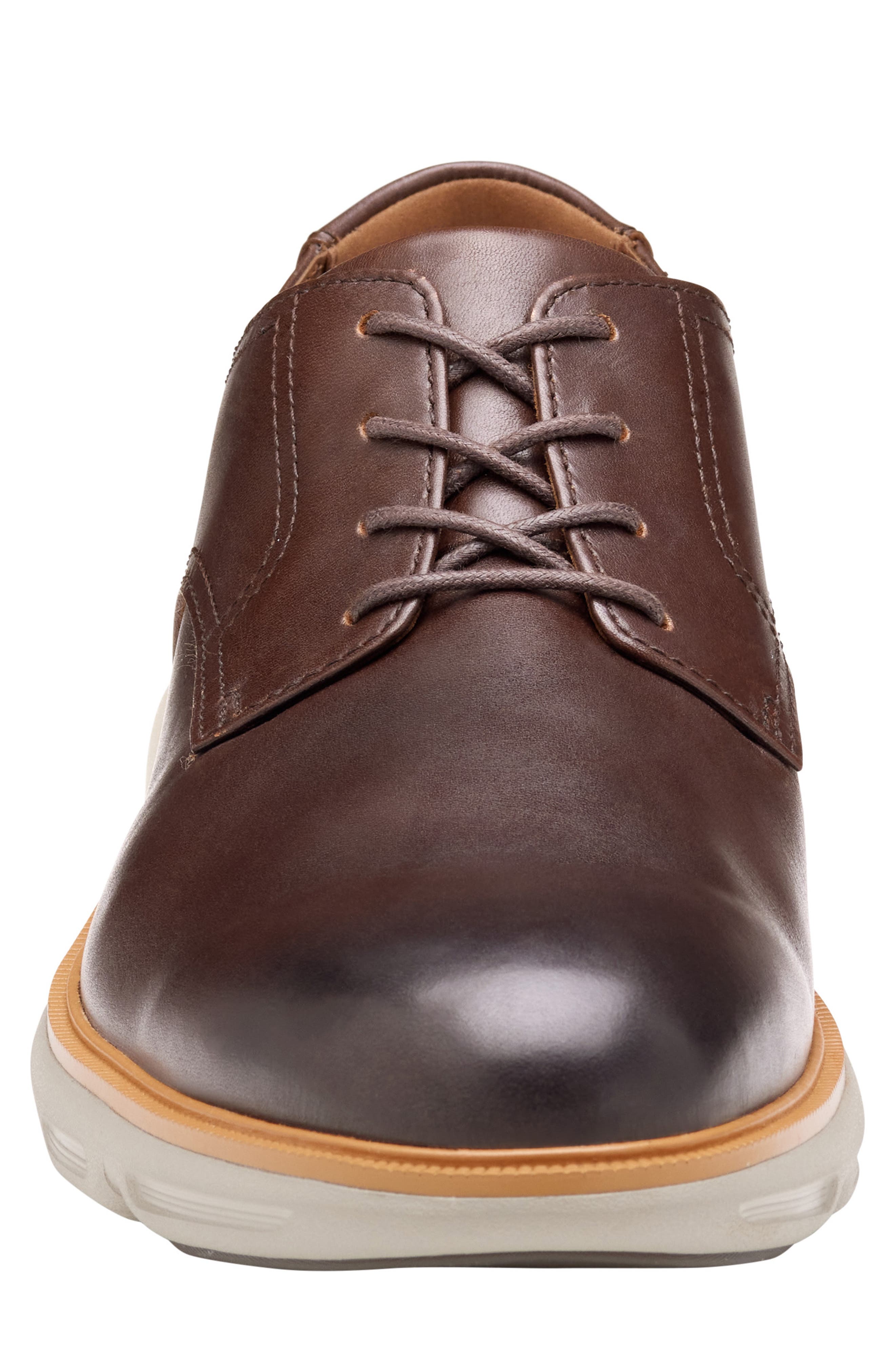 Johnston & Murphy Larkin Plain Toe Derby, Alternate, color, Mahogany Italian Calfskin