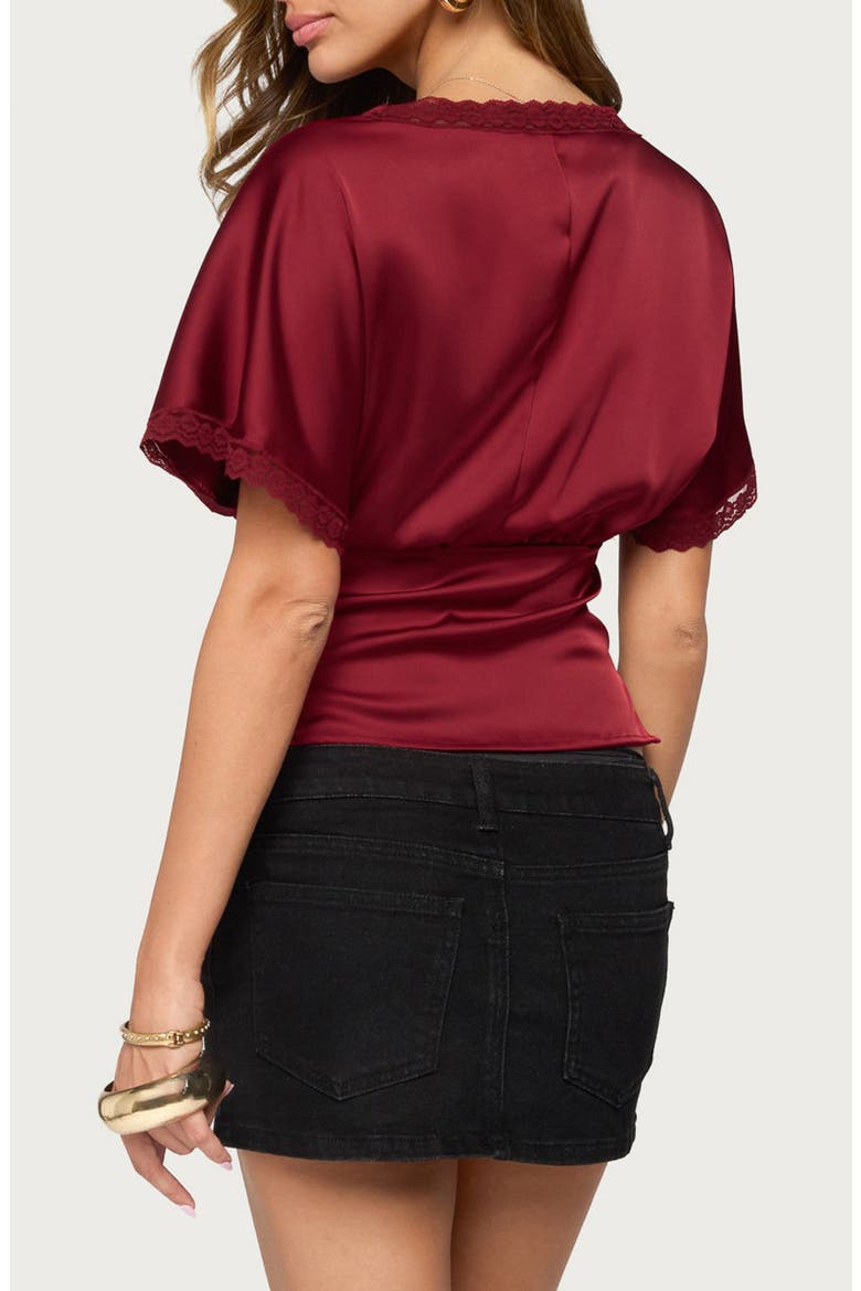 Ihara Lacey Cinched Waist Top, Alternate, color, RED