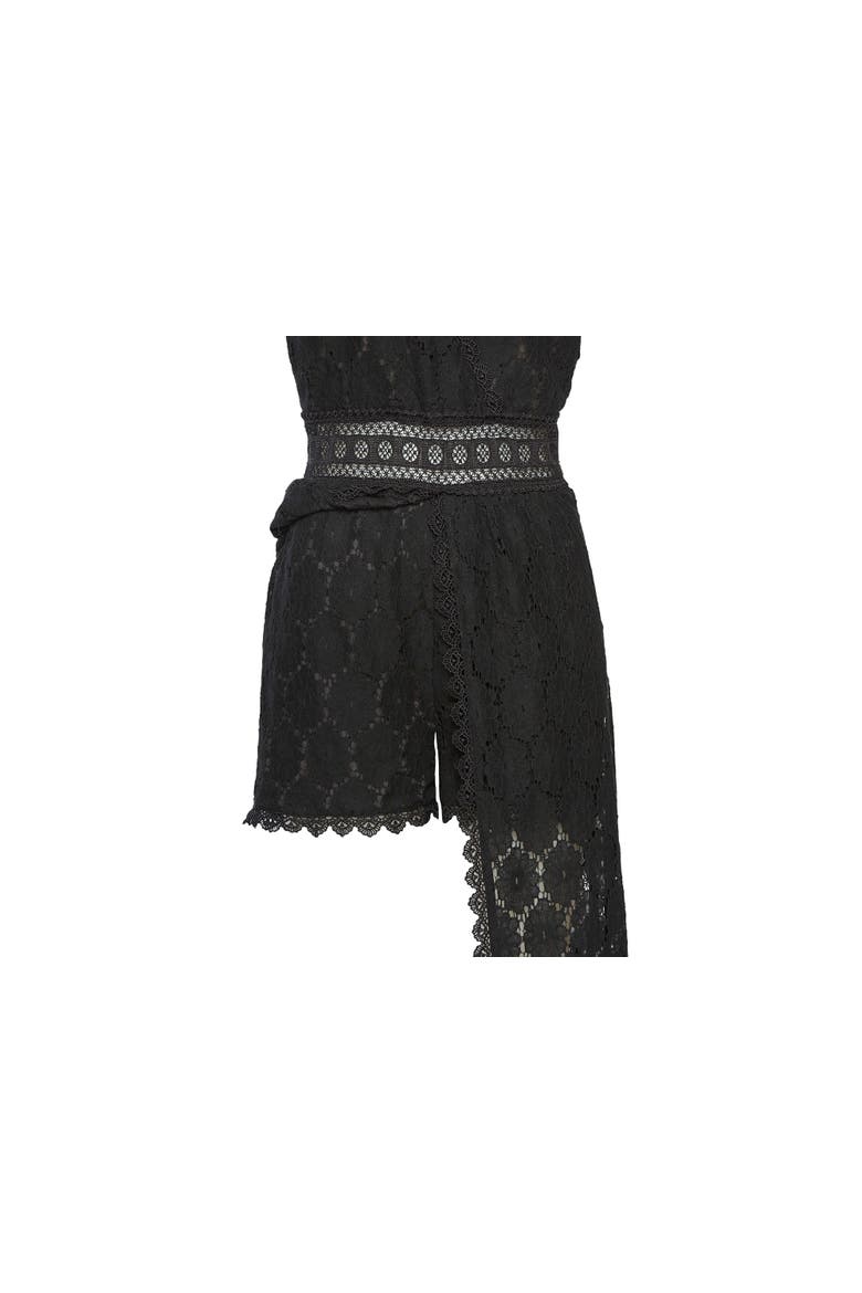 Women's Lace Maxi Overlay Romper, Alternate, color, Black