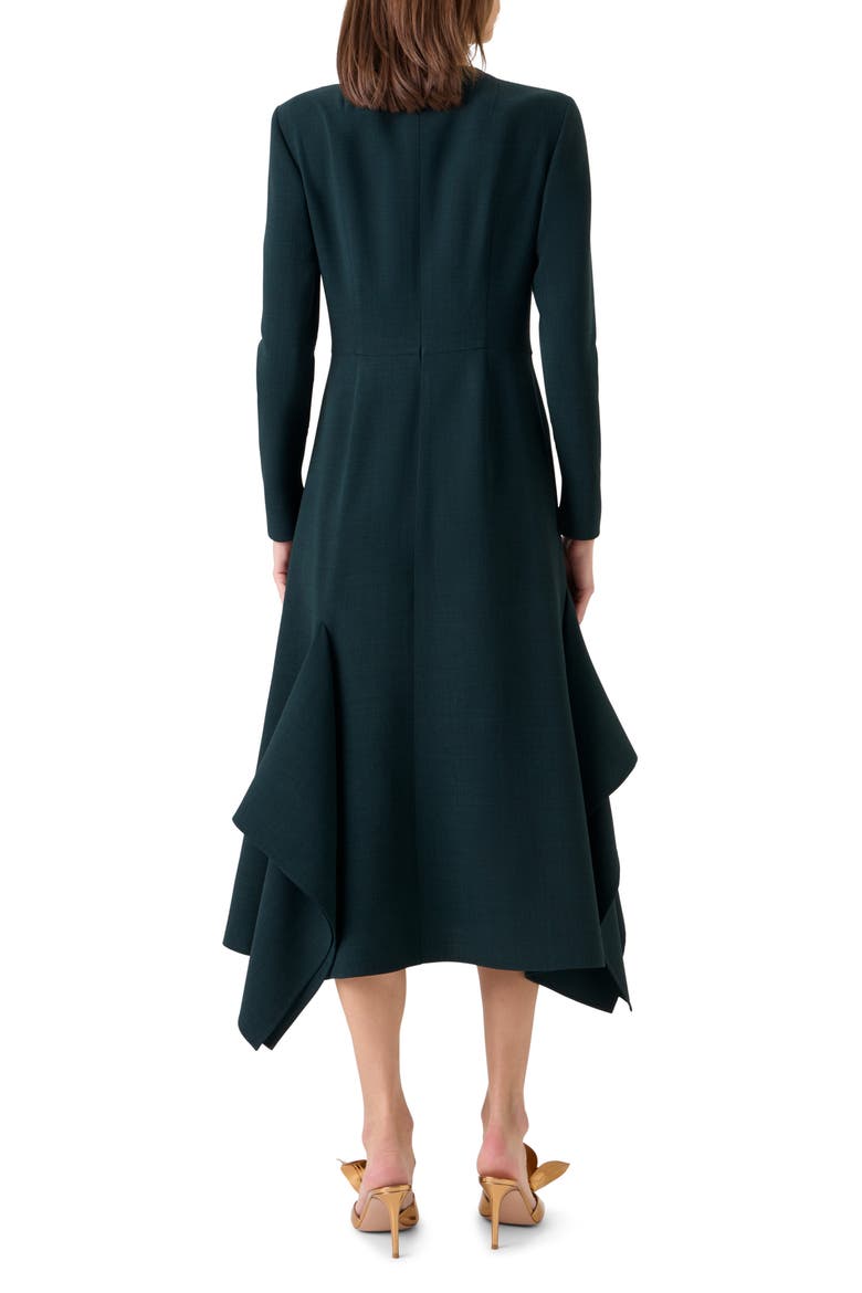 Wool Double Face Midi Dress, Alternate, color, FOREST GREEN