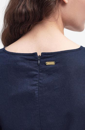 Barbour Annie Puff Sleeve Linen & Cotton Midi Dress