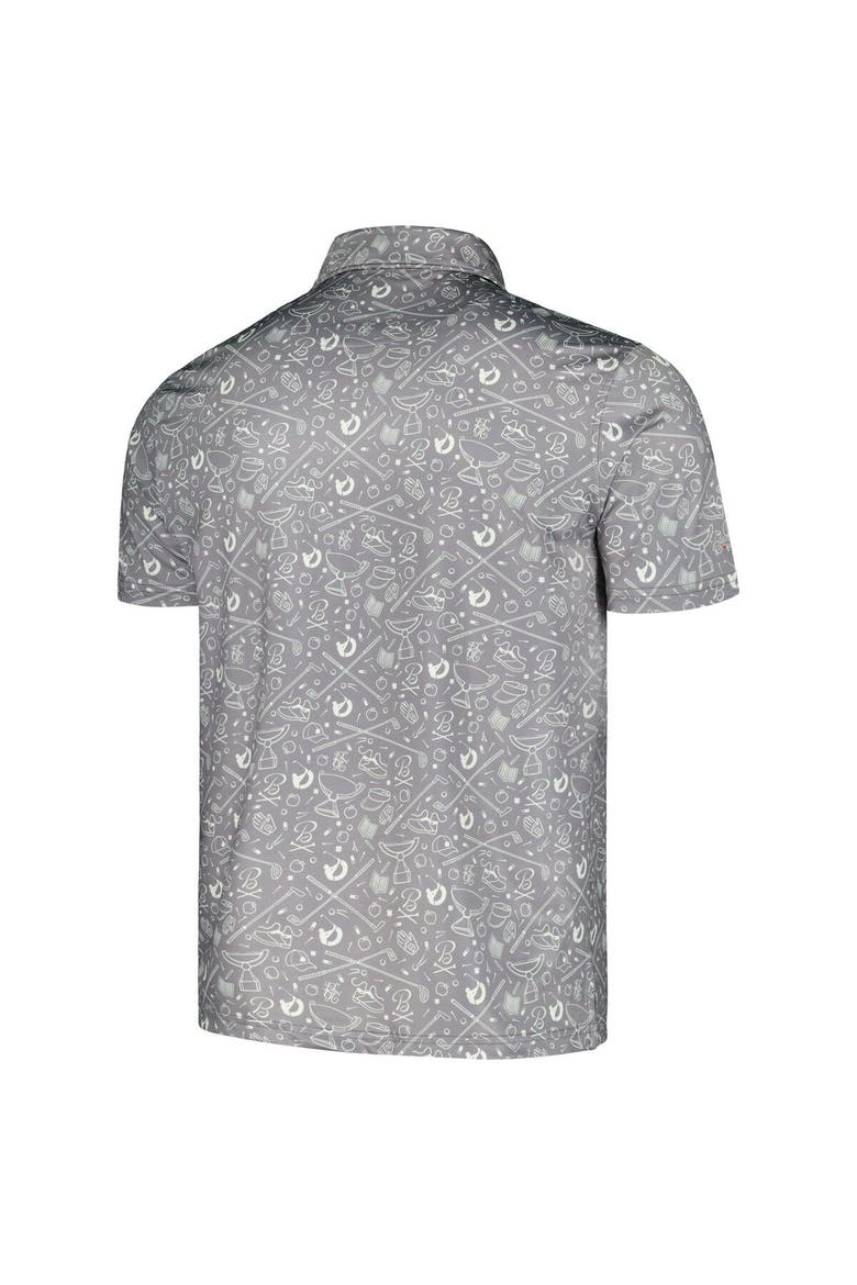 Men's Barstool Golf Gray TOUR Championship Printed Polo, Alternate, color, Gray