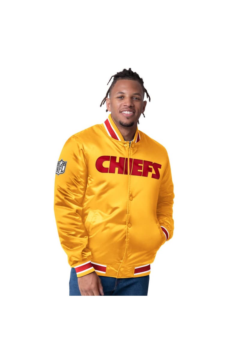 STARTER Men's Starter  Red/Gold Kansas City Chiefs Closer Reversible Satin Full-Snap Jacket, Alternate, color, 