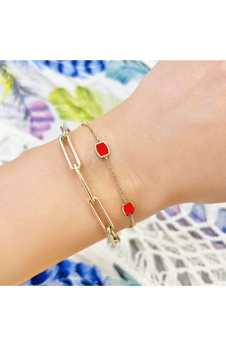 The Lovery Fine Jewelry Coral Icon Bracelet, Alternate, color, Coral