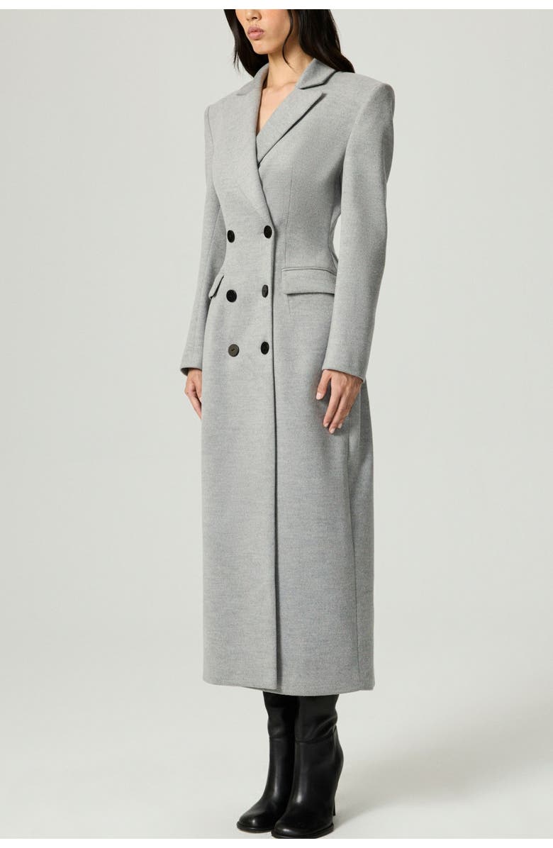 Nocturne Structured Double-Breasted Maxi Coat, Alternate, color, Grey