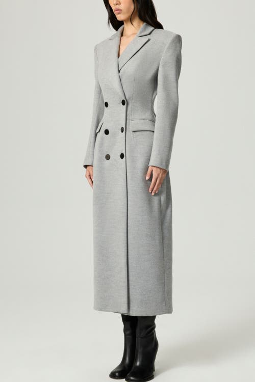 Nocturne Structured Double-breasted Maxi Coat In Gray