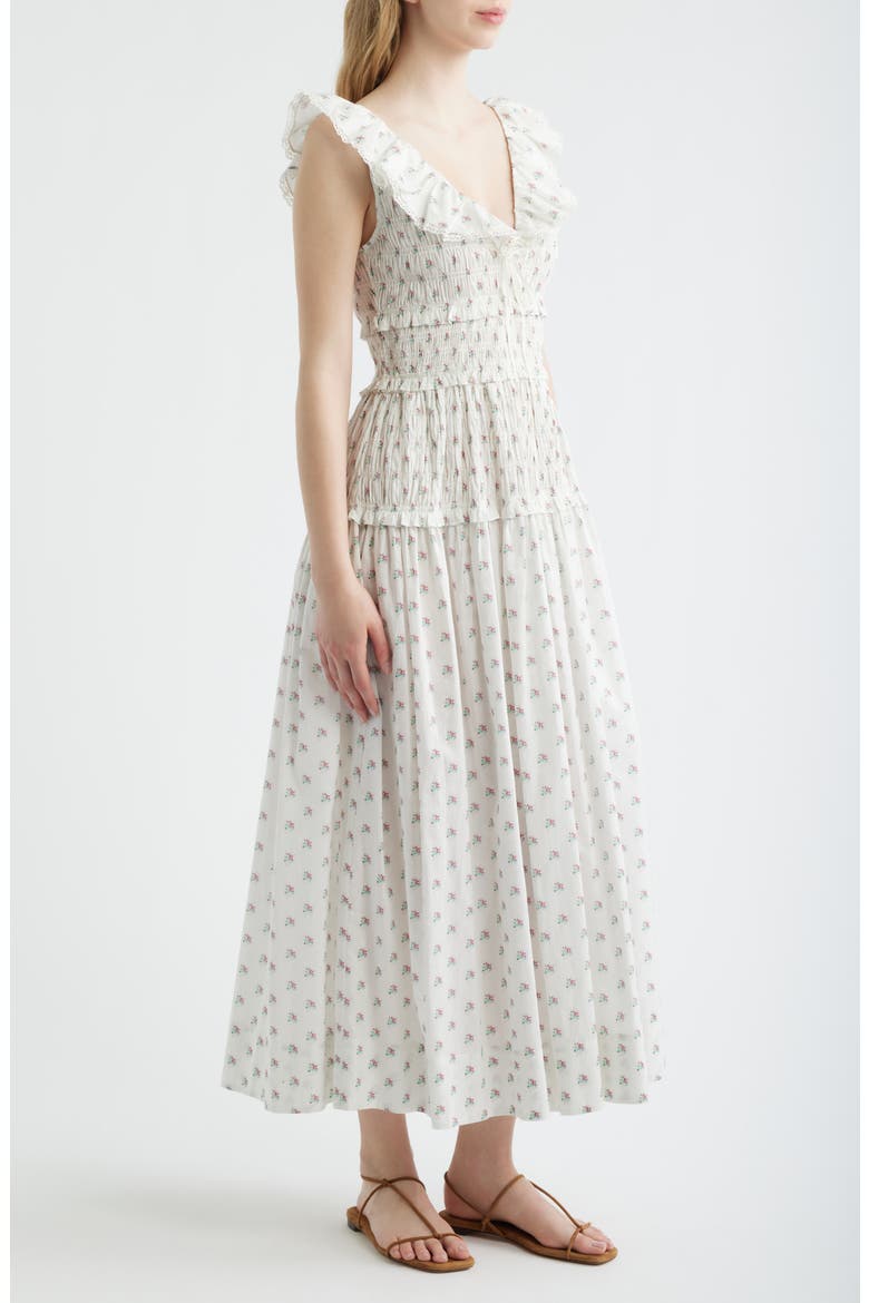 Sorina Floral Organic Cotton Dress, Alternate, color, PETIT POSY CALICO