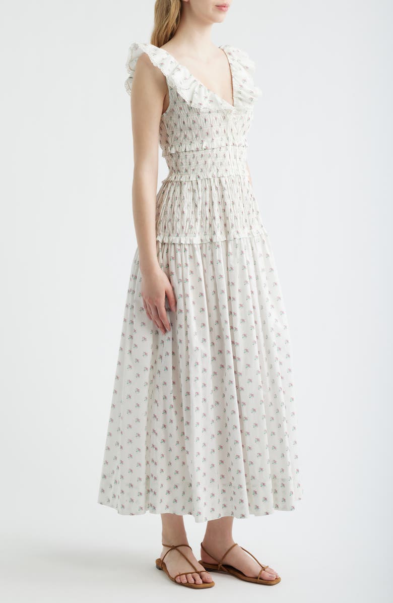 DÔEN Sorina Floral Organic Cotton Dress, Alternate, color, Petit Posy Calico