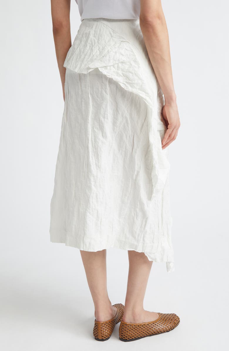 Proenza Schouler Hansly Crinkle Cotton Blend Midi Skirt, Alternate, color, Off White
