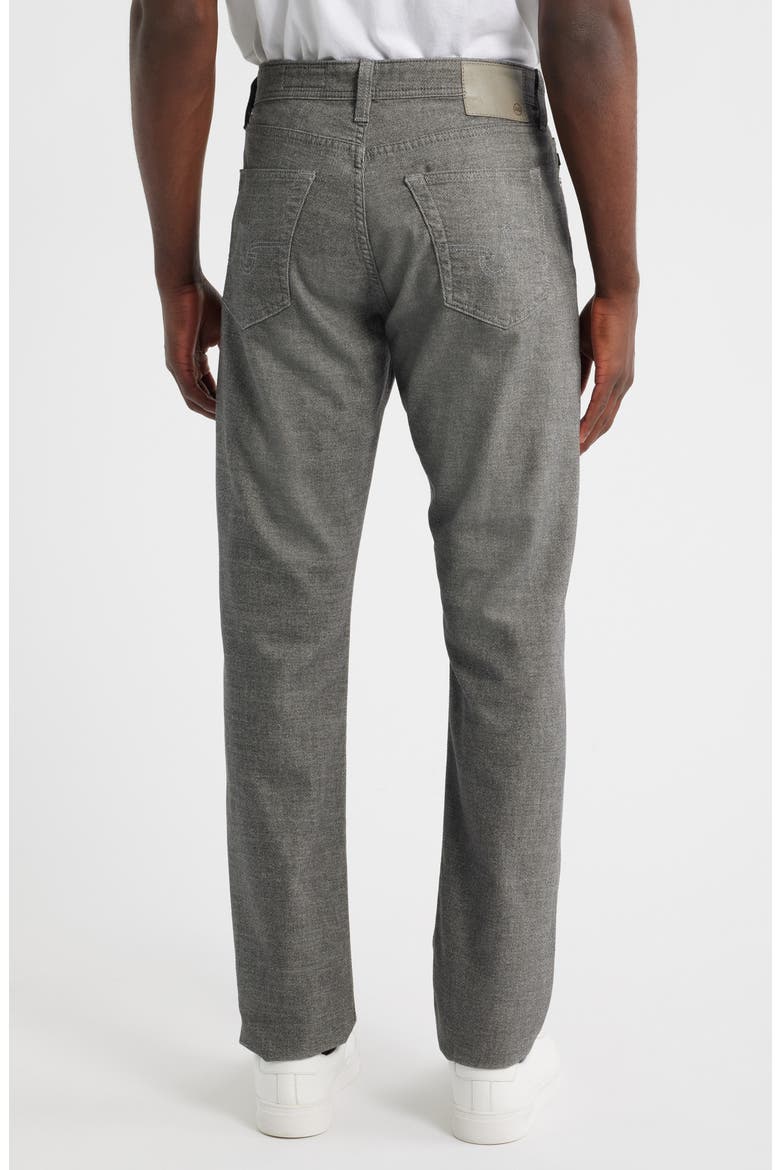 Everett Slim Straight Leg Brushed Cotton Twill Pants, Alternate, color, HEATHER CHARCOAL