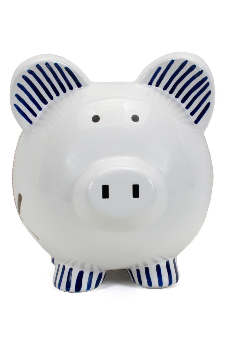 Child to Cherish Baseball Ceramic Piggy Bank, Main, color, White