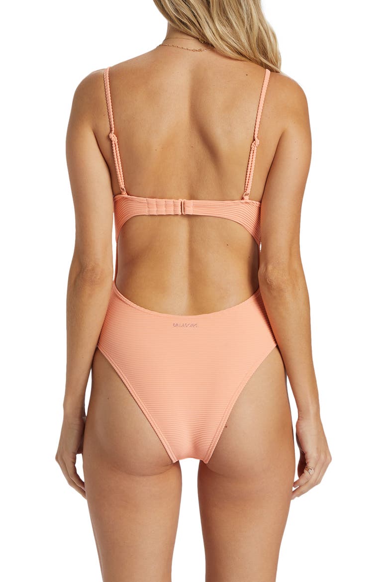 Tanlines Sage Cutout One-Piece Swimsuit, Alternate, color, PEACH TART