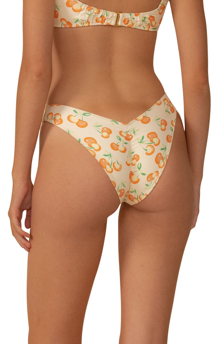 MONTCE Lulu Cherry Print High Leg Bikini Bottoms, Alternate, color, Cherry Sherbet