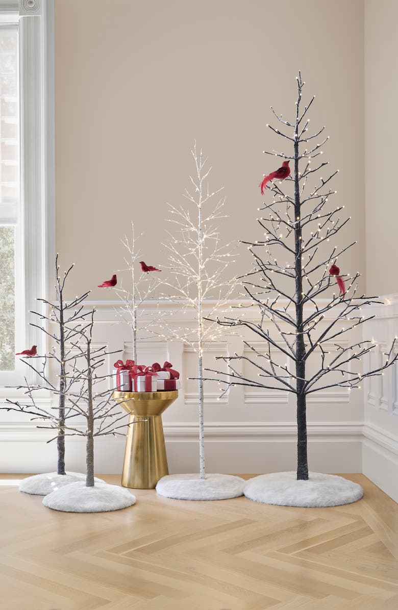 Balsam Hill Red Feathered Flock Ornament Set, Alternate, color, Red