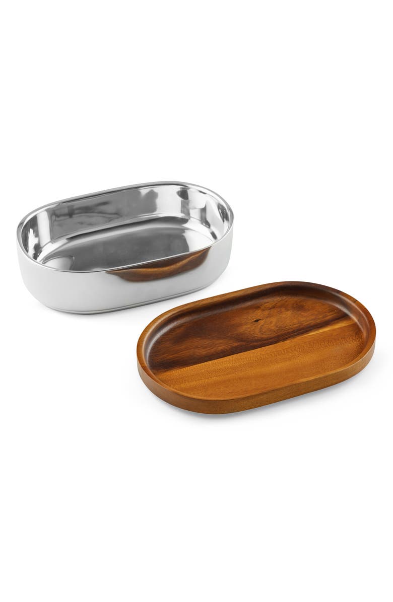 Nambé Oblong Nest Bowl with Wood Lid, Alternate, color, 