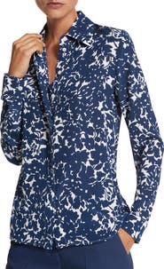 Michael Kors Collection Hansen Floral Organic Silk Crêpe de Chine Shirt