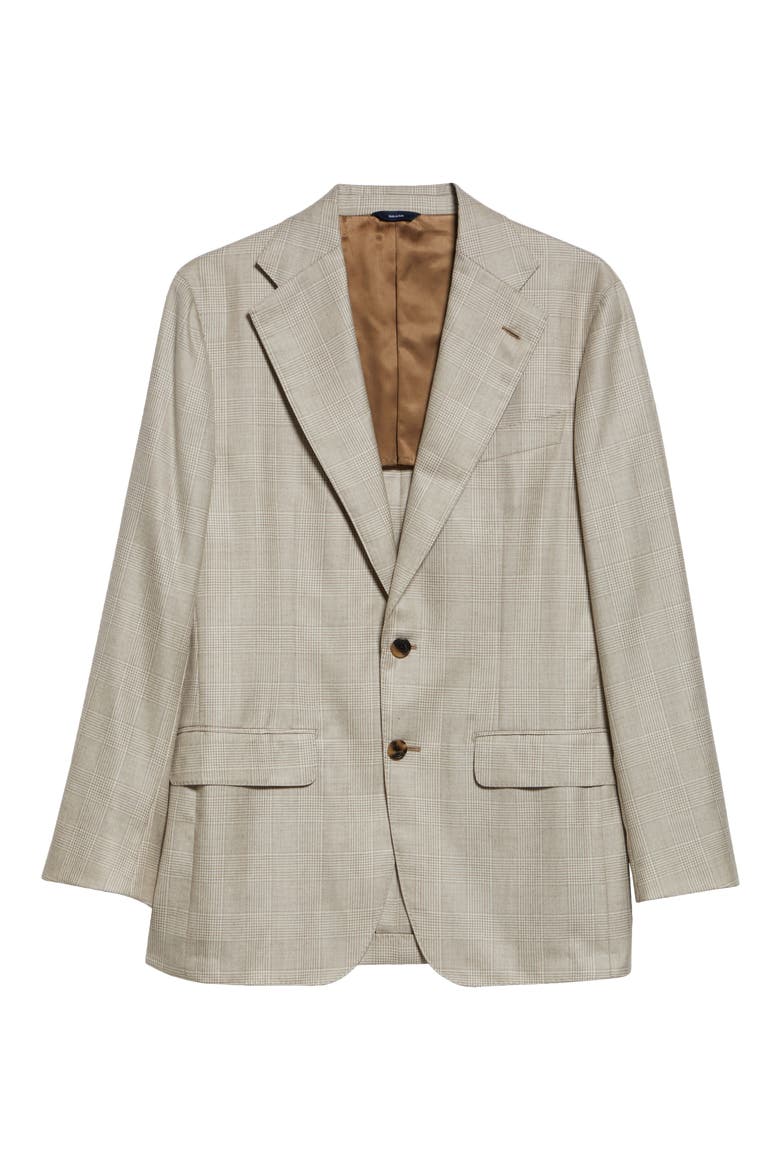 Glen Plaid Cashmere & Silk Sport Coat, Alternate, color, OAT CHECK