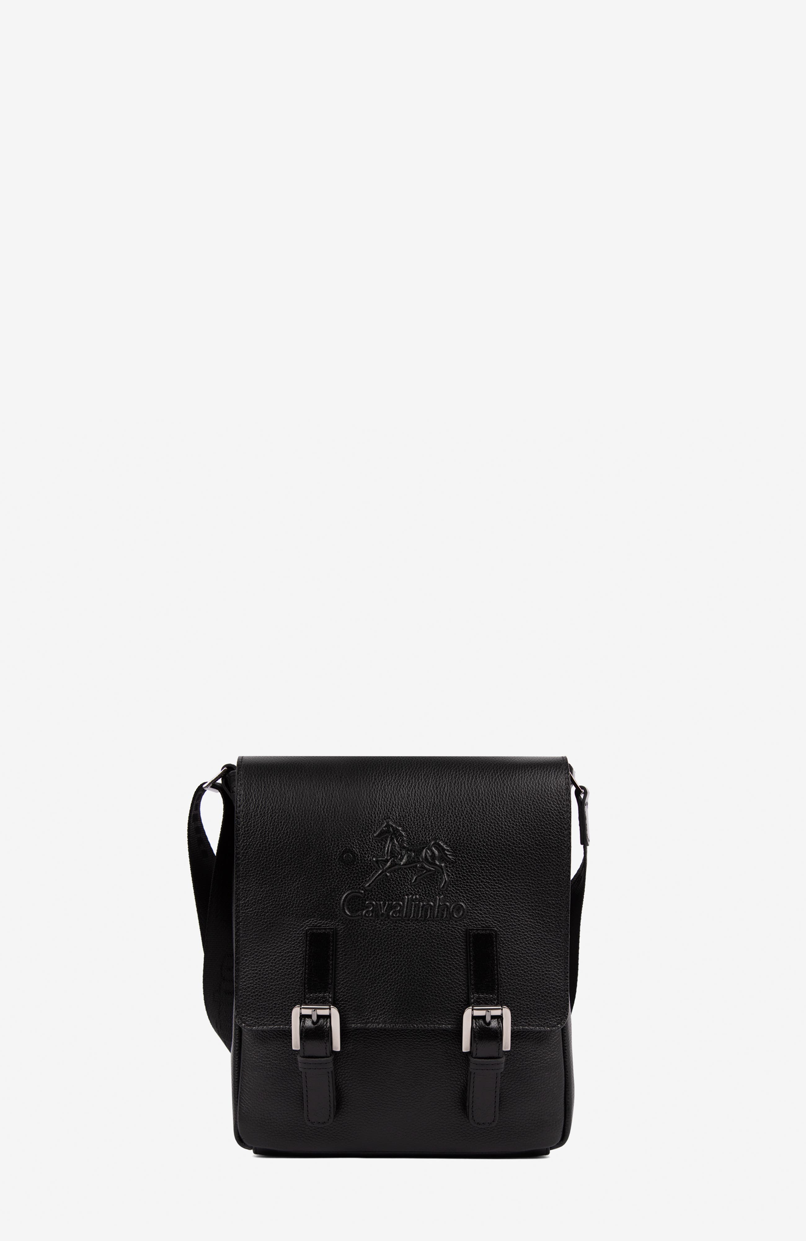 El Cavaleiro Leather Traveler Crossbody Bag 483, Main, color, Black