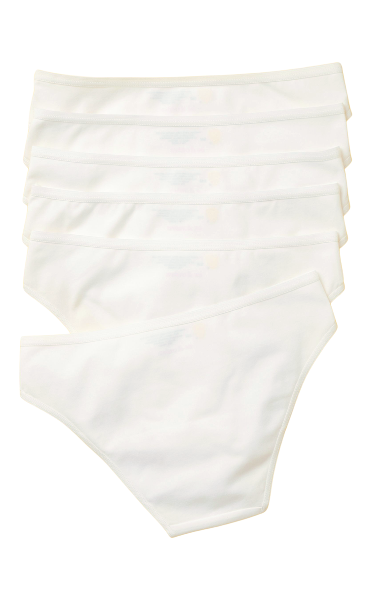 Yellowberry Simple Pima Cotton Underwear 6PK, Alternate, color, Snowflake
