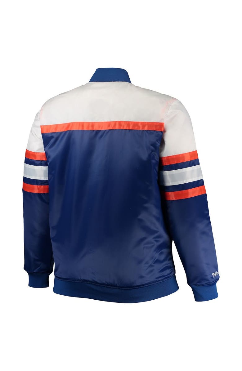 Mitchell & Ness Men's Mitchell & Ness Royal/Orange New York Mets Big & Tall Coaches Satin Full-Snap Jacket, Alternate, color,