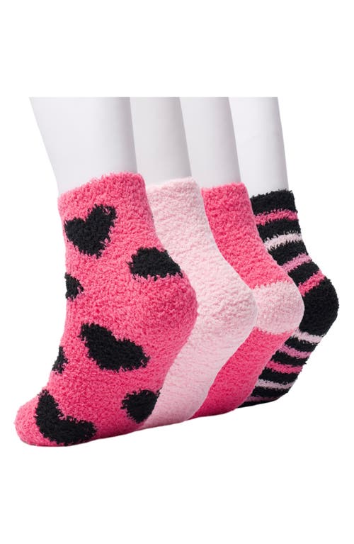 Juicy Couture Assorted 4-pack Juicy Heart Softee Ankle Socks In Multi