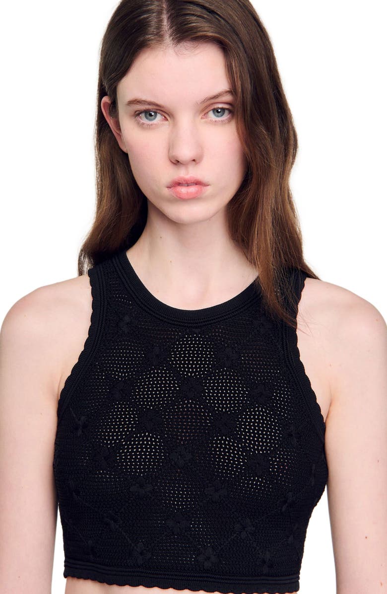 SANDRO Decorative knit top, Alternate, color,