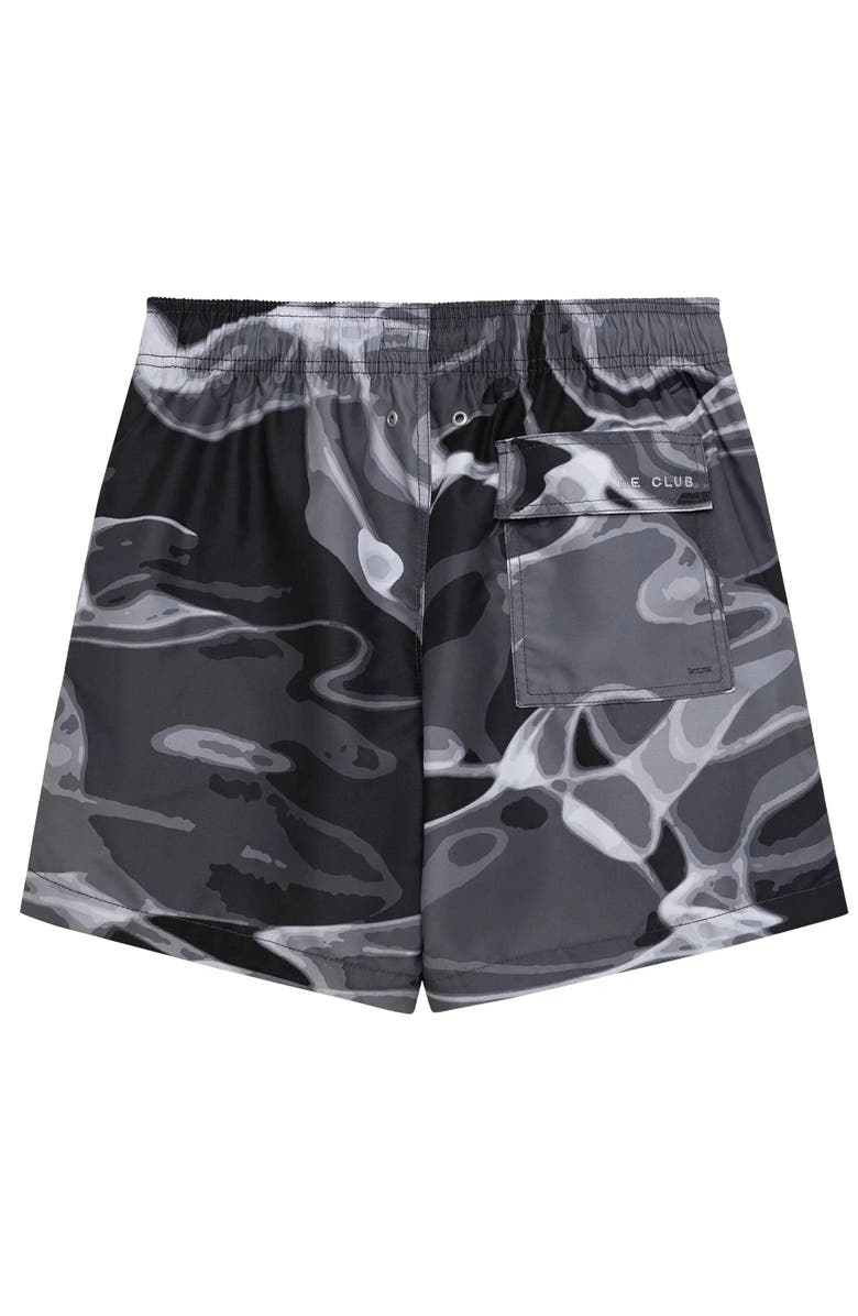 Le Club Resortwear 5.5" Le Club Mens Swim Trunk, Alternate, color, Black/White