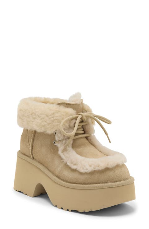 Esmee Genuine Shearling Detail Lace-Up Boot